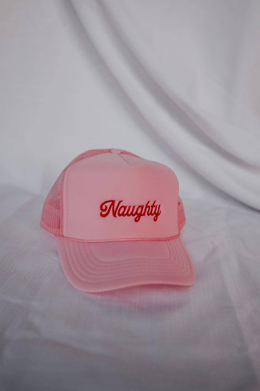 Naughty Embroidered Trucker Hat