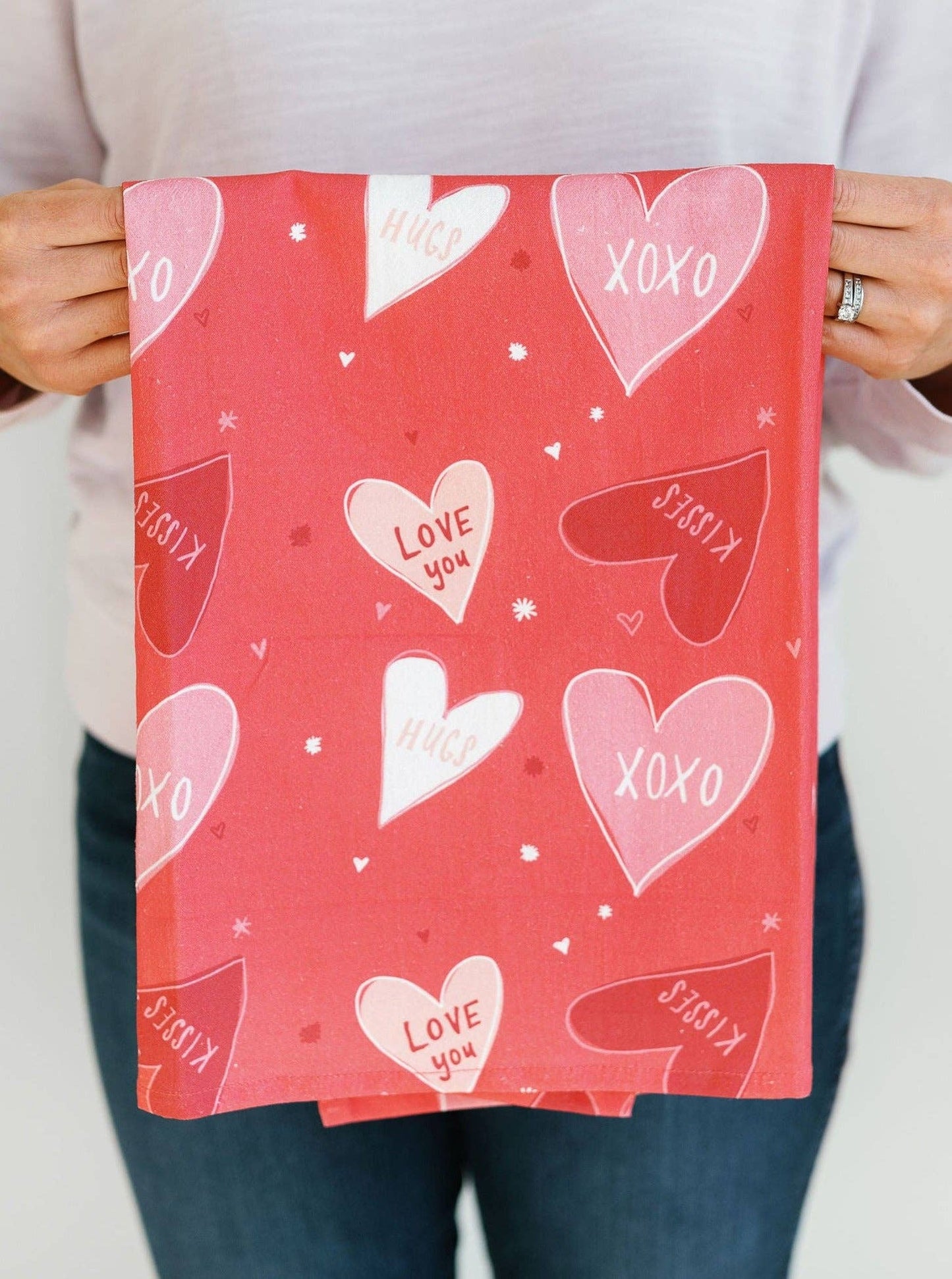 Valentine's Day Full Pattern Flour Sack Kitchen Towel