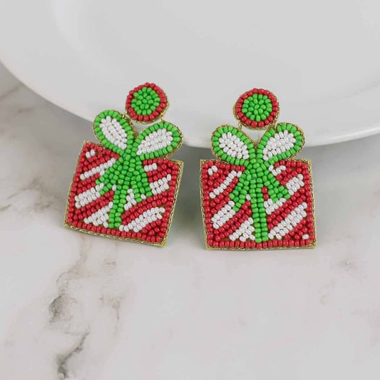 Christmas Present Beaded Earrings