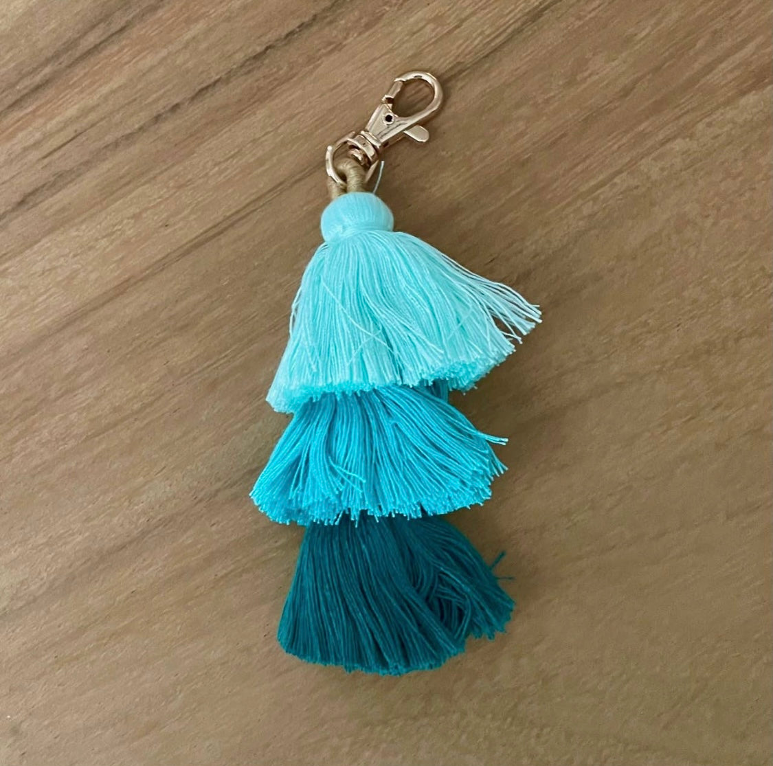 Blue Ombré Tassel Keychain