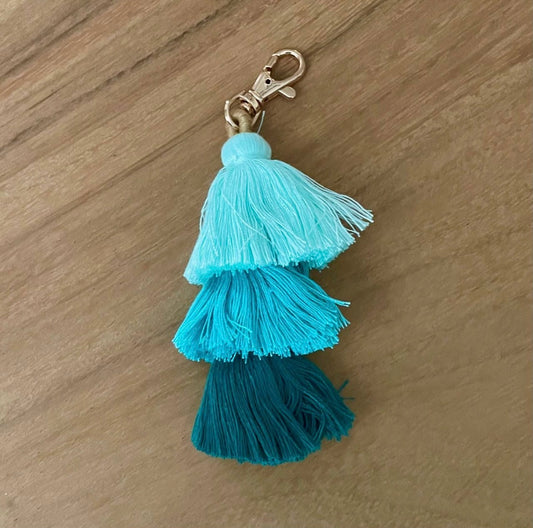 Blue Ombré Tassel Keychain *FINAL SALE*